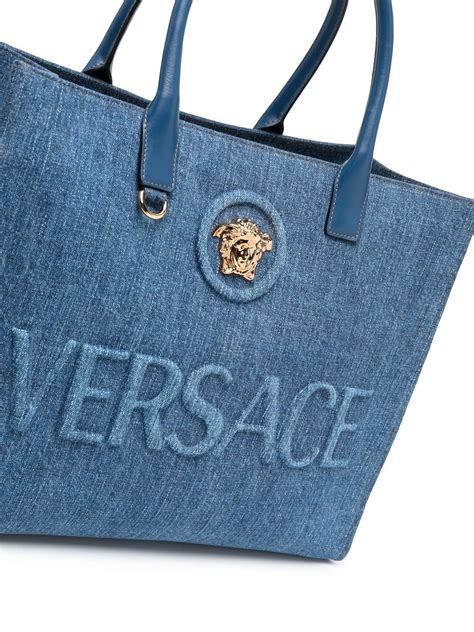 versace bag authentic|Versace denim tote bag.